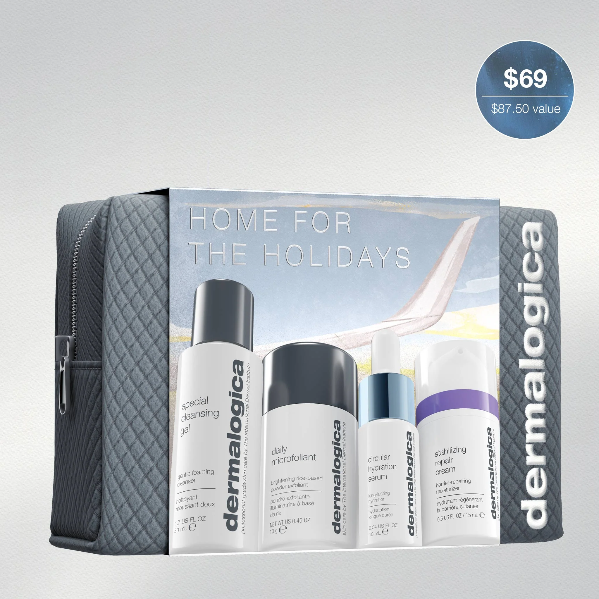 home for the holidays set (4 travel-size + bag)